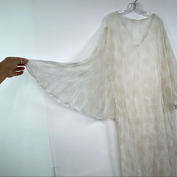 Julie Miles sheer studded sunburst kaftan coverup. - Picture 4 of 5